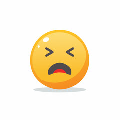 Fototapeta premium Sad Emoji Vector Image Expressing Sorrow and Disappointment