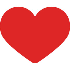 Red Heart Symbol Isolated on Transparent Background Vector Graphic Illustration Simple Clear Shape with Smooth Edges and No Distractions Perfect for Valentine's Day or Medical Themes