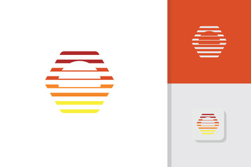 sunset logo design illustration vector template