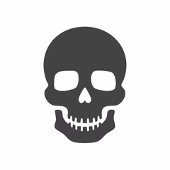 Obraz premium Simple Dark Gray Silhouette of a Human Skull Facing Forward