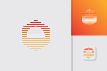 sunset logo design illustration vector template