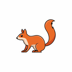 Obraz premium Adorable cartoon squirrel with bushy tail and alert expression