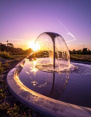 Abstract Framed Lens Hour Wide Light Monochrome, Golden Angle Masterpiece Sculptural Water Flow Purple Peaceful Bathed Sports