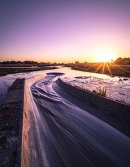 Abstract Peaceful Monochrome, Water Bathed Masterpiece Sports Wide Sculptural Flow Purple Light Framed Hour Lens Angle Golden