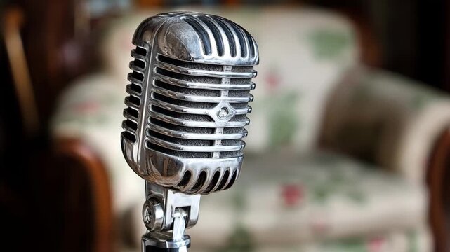 Medium shot of a speaker practicing an impactful audio sales pitch script for a podcast or telemarketing campaign