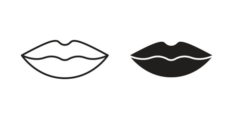 Lips icon concept set. Simple icon collection