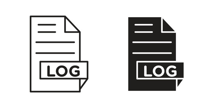 log file icon concept set. Simple icon collection