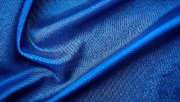 Blue Fabric Texture Background With Copy Space