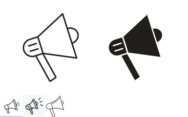 Megaphone icon concept set. Simple icon collection