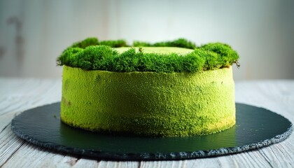 Fototapeta premium Tort Ciasto Zielony Le Ny Mech