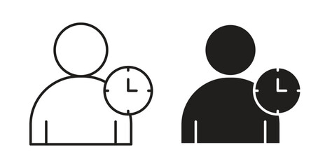 Office hours icon concept set. Simple icon collection