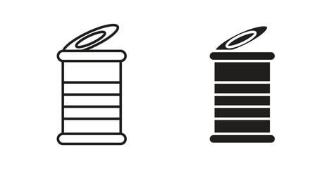 Open tin can icon concept set. Simple icon collection