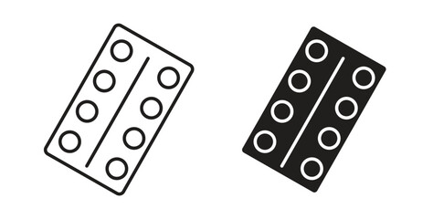 Pill blister concept set. Simple icon collection icon concept set. Simple icon collection
