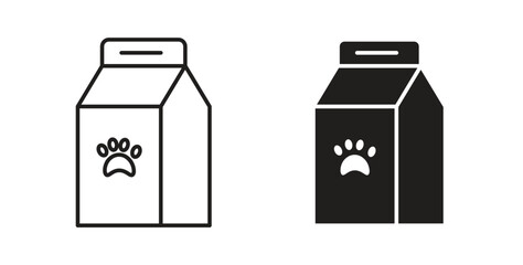 Pet food bag icon concept set. Simple icon collection