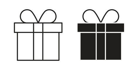 Present box icon concept set. Simple icon collection