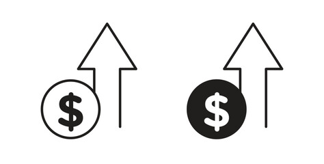 Profit growth icon concept set. Simple icon collection