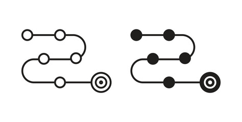 Roadmap icon concept set. Simple icon collection