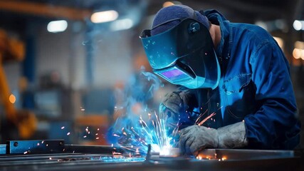 Medium shot of a skilled technician welding nonferrous metals showcasing precise fusion techniques for creating innovative hybrid metal solutions in an industrial workshop.