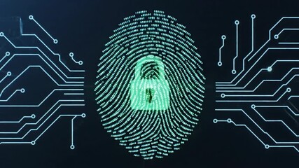 Digital fingerprint scan authentication security technology concept - Powered by Adobe
