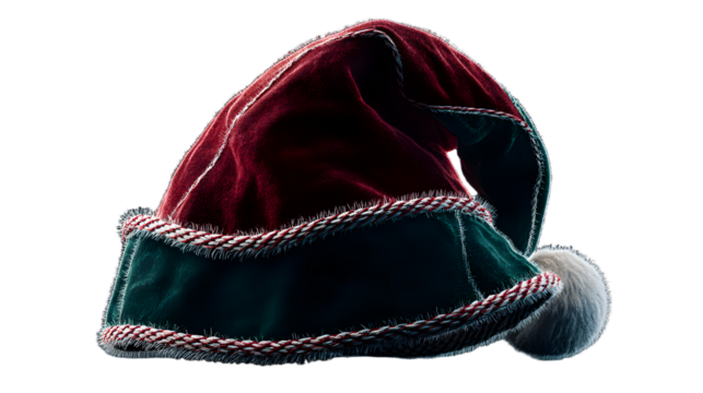 Santa hat on black background