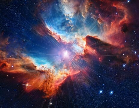 majestic eagle nebula glowing in deep space beautiful colorful cosmic cloud of interstellar gas and dust creating vibrant and awe inspiring astronomy background