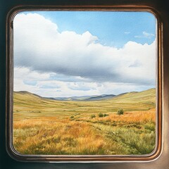 Stunning view of rolling hills and clouds.