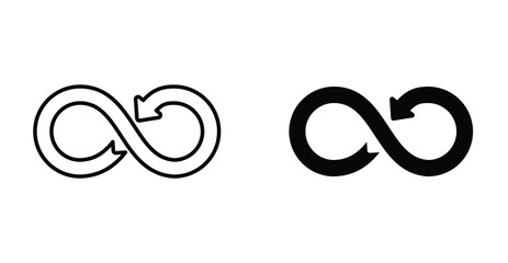Infinity icon. Line with editable stroke and flat for Web