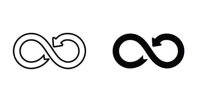Infinity icon. Line with editable stroke and flat for Web