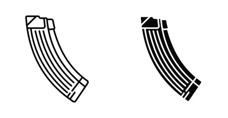 Magazine Icon Set. Magazine vector symbol in black filled and outlined style.