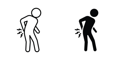 Muscle pain icon. Line with editable stroke and flat for Web