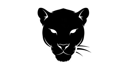 Black Panther Head Silhouette Minimalist Graphic Design.