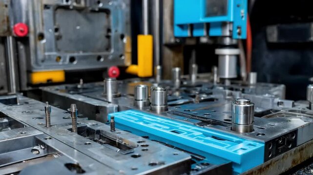 Worker adjusting zinc die casting mold setup for producing durable automotive engine components in a modern factory.