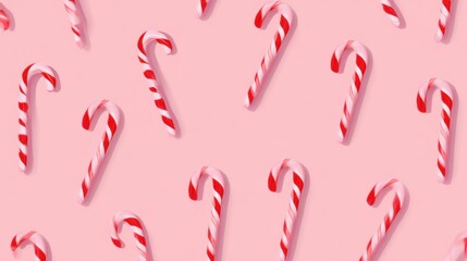 Festive candy cane seamless pattern wallpaper