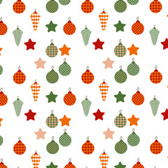Pattern con palline di Natale colorate