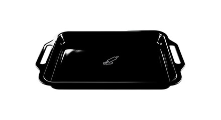 Black Rectangular Baking Tray with Handles.