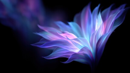 Obraz premium A vibrant digital illustration of a colorful abstract flower on a dark background.