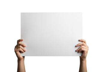 man holding blank board