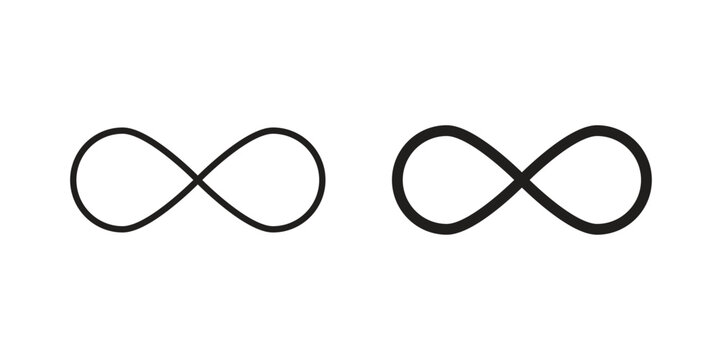 Infinity icon set. Outline symbol editable.