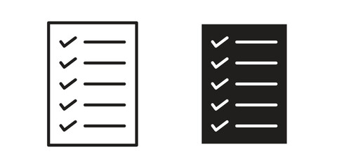List icon set. Outline symbol editable.