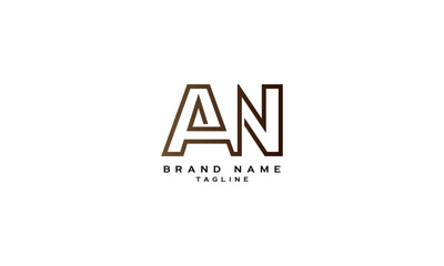 AN NA A AND N Abstract initial monogram letter alphabet logo design	
