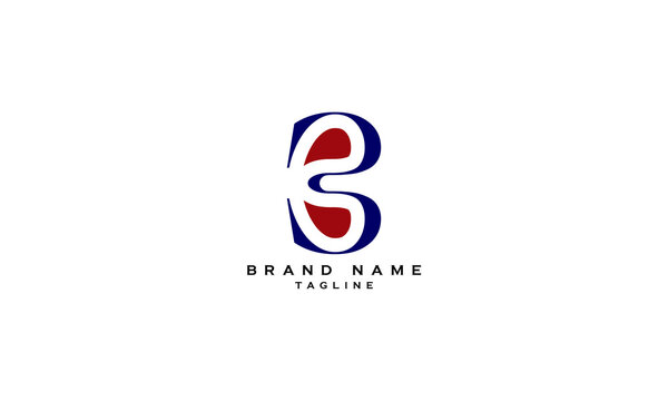 3B B3 3 AND B Abstract initial monogram letter alphabet logo design	
