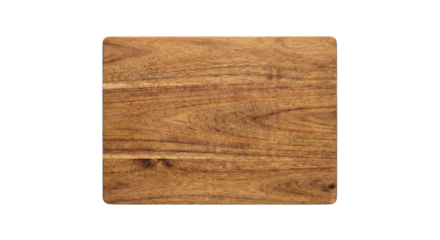 Empty wooden cutting board, transparent background