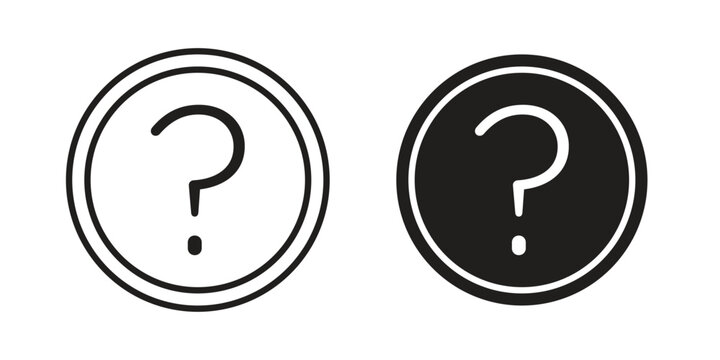 Question icon set. Outline symbol editable.