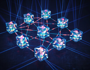 Decentralized Cloud Storage and Blockchain Technology with Glowing Crystal Blocks Network 