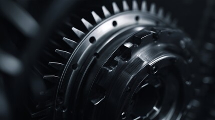 Detailed Close-Up of a High-Precision Metallic Gear Component Showcasing Industrial Innovation and Engineering Excellence