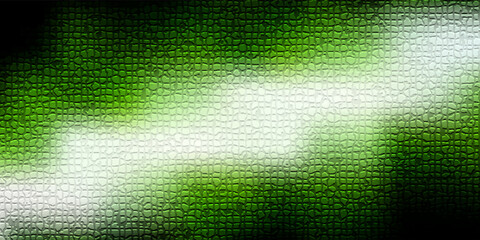 Abstract green and white glowing curves with a dark background
