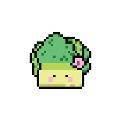 Cute mustard greens character illustration pixel art design