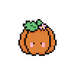 Cute pumpkin character illustration pixel art design
