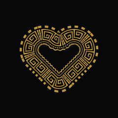 Heart abstract art decorative ornament luxury golden isolated