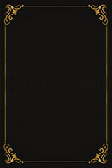 Wedding invitation card and graduation certificate retro gold border element isolated